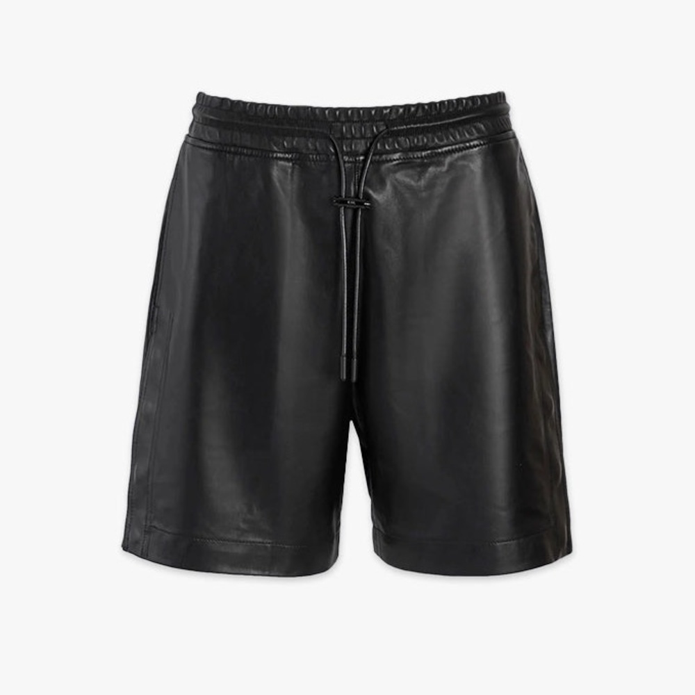 New 100% Lambskin leather RtA Black Pain Shorts